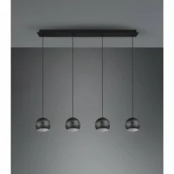 Luminaires Trio Suspensions|Suspension Trio-Leuchten Fletcher Noir, 4 lumières