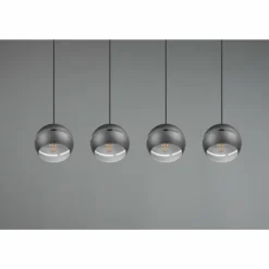 Luminaires Trio Suspensions|Suspension Trio-Leuchten Fletcher Noir, 4 lumières