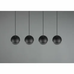 Luminaires Trio Suspensions|Suspension Trio-Leuchten Fletcher Noir, 4 lumières