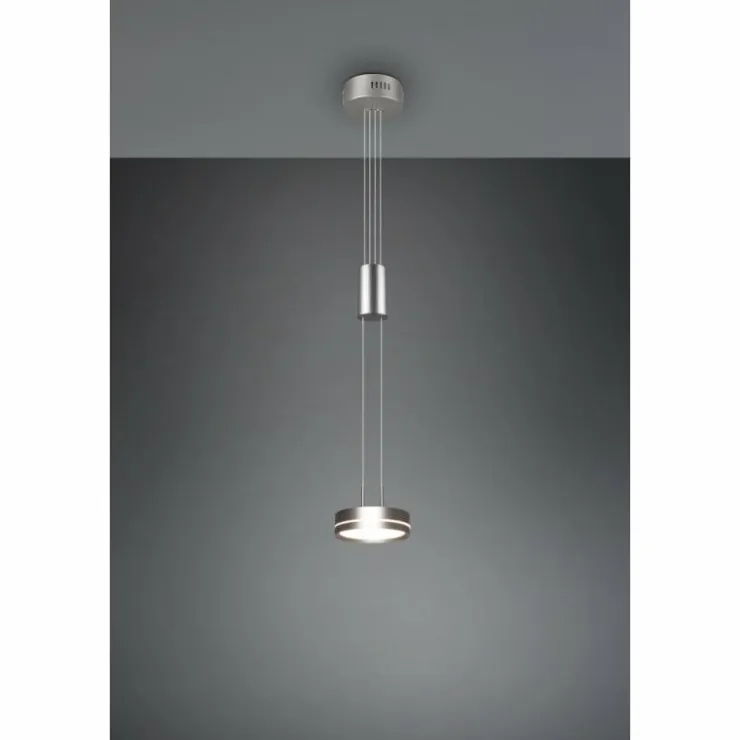 Luminaires Trio Éclairage Led|Suspension Trio-Leuchten Franklin LED Nickel mat, 1 lumière