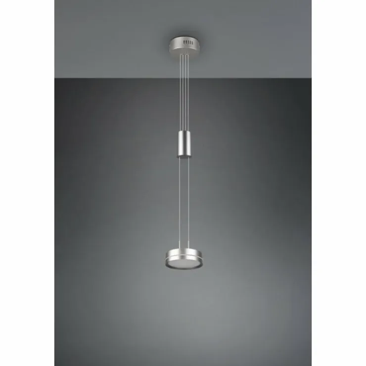 Luminaires Trio Éclairage Led|Suspension Trio-Leuchten Franklin LED Nickel mat, 1 lumière