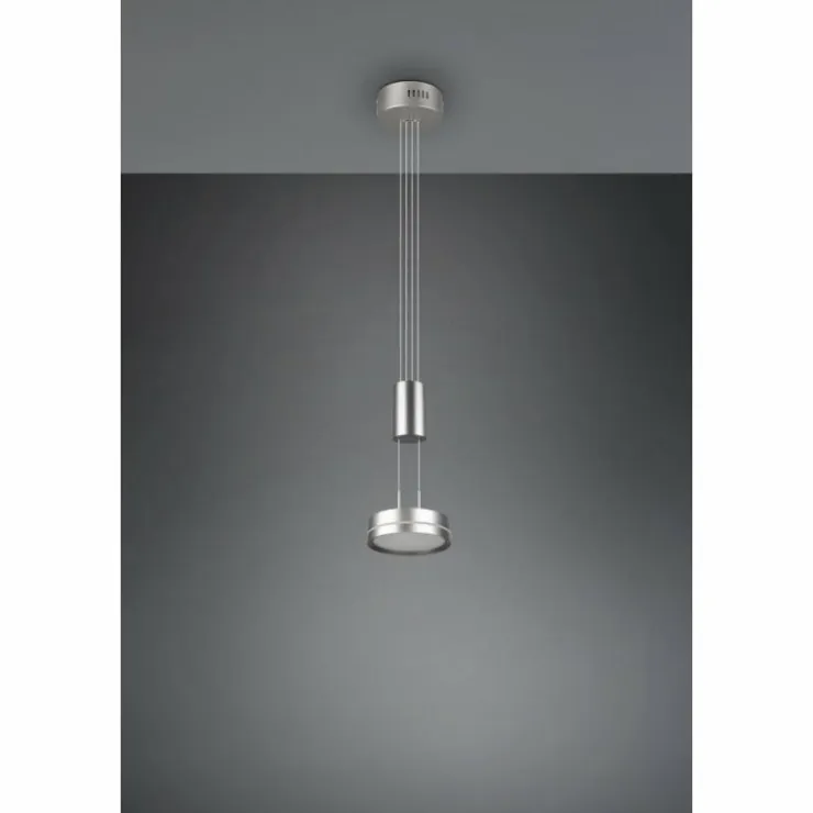 Luminaires Trio Éclairage Led|Suspension Trio-Leuchten Franklin LED Nickel mat, 1 lumière
