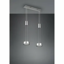 Luminaires Trio Éclairage Led|Suspension Trio-Leuchten Franklin LED Nickel mat, 2 lumières