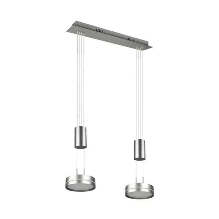 Luminaires Trio Éclairage Led|Suspension Trio-Leuchten Franklin LED Nickel mat, 2 lumières