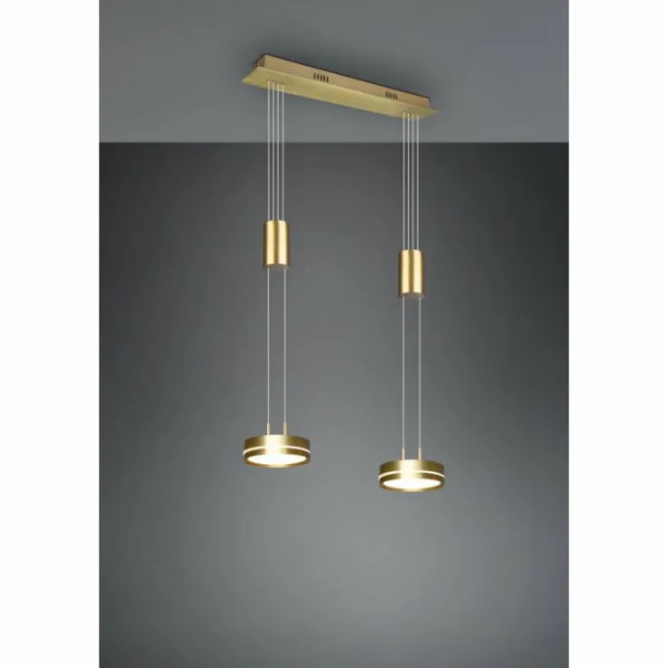 Luminaires Trio Éclairage Led|Suspension Trio-Leuchten Franklin LED Laiton, 2 lumières