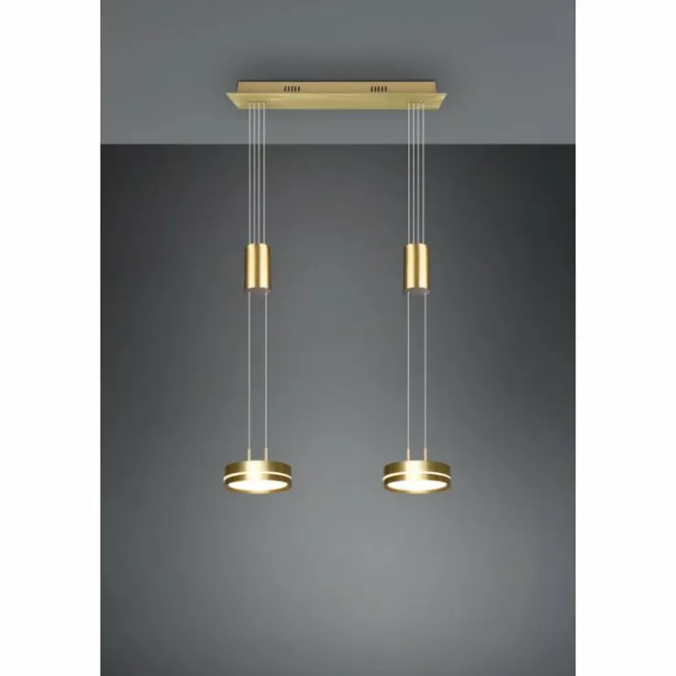 Luminaires Trio Éclairage Led|Suspension Trio-Leuchten Franklin LED Laiton, 2 lumières