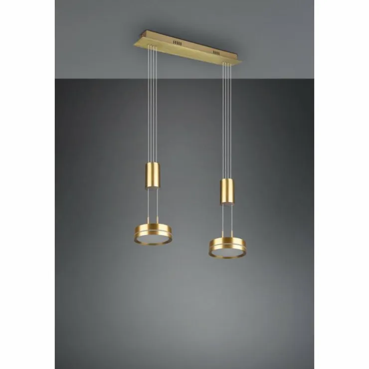 Luminaires Trio Éclairage Led|Suspension Trio-Leuchten Franklin LED Laiton, 2 lumières