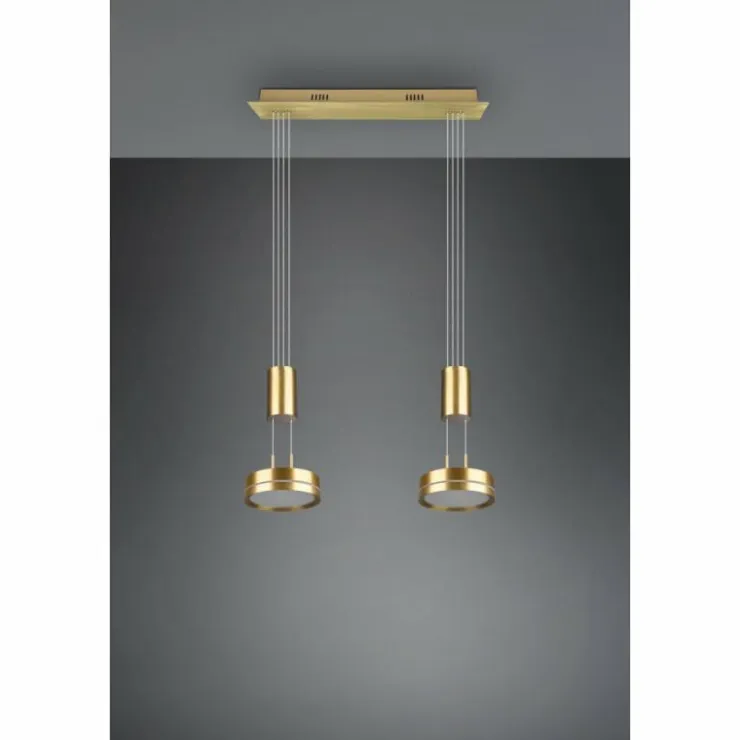 Luminaires Trio Éclairage Led|Suspension Trio-Leuchten Franklin LED Laiton, 2 lumières
