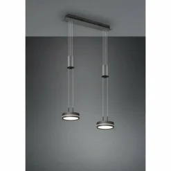 Luminaires Trio Éclairage Led|Suspension Trio-Leuchten Franklin LED Anthracite, 2 lumières