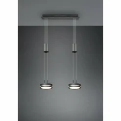 Luminaires Trio Éclairage Led|Suspension Trio-Leuchten Franklin LED Anthracite, 2 lumières