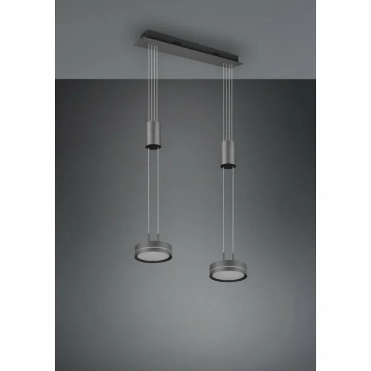 Luminaires Trio Éclairage Led|Suspension Trio-Leuchten Franklin LED Anthracite, 2 lumières