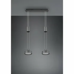 Luminaires Trio Éclairage Led|Suspension Trio-Leuchten Franklin LED Anthracite, 2 lumières