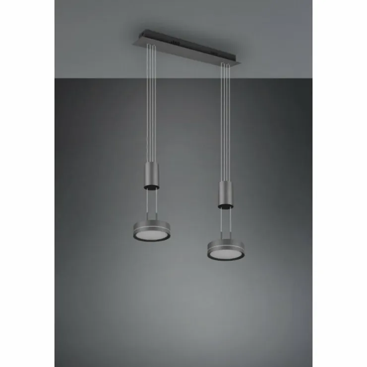 Luminaires Trio Éclairage Led|Suspension Trio-Leuchten Franklin LED Anthracite, 2 lumières