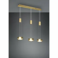 Luminaires Trio Éclairage Led|Suspension Trio-Leuchten Franklin LED Laiton, 3 lumières