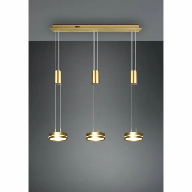 Luminaires Trio Éclairage Led|Suspension Trio-Leuchten Franklin LED Laiton, 3 lumières