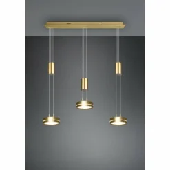 Luminaires Trio Éclairage Led|Suspension Trio-Leuchten Franklin LED Laiton, 3 lumières