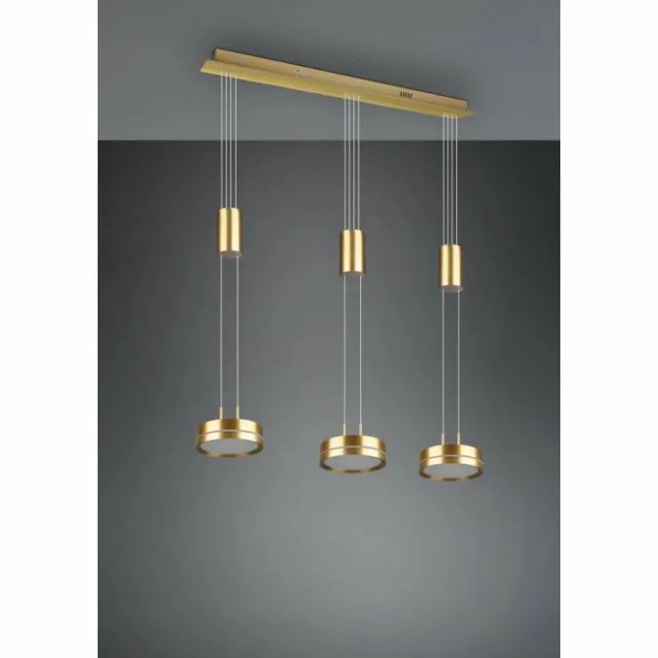 Luminaires Trio Éclairage Led|Suspension Trio-Leuchten Franklin LED Laiton, 3 lumières