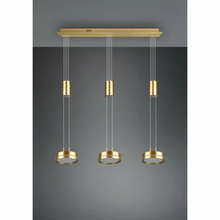 Luminaires Trio Éclairage Led|Suspension Trio-Leuchten Franklin LED Laiton, 3 lumières