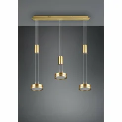 Luminaires Trio Éclairage Led|Suspension Trio-Leuchten Franklin LED Laiton, 3 lumières