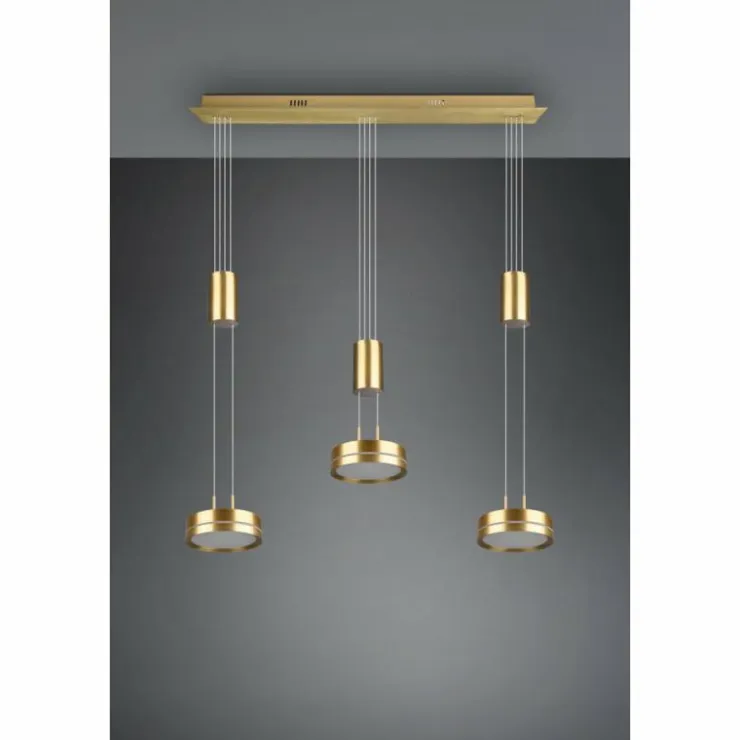 Luminaires Trio Éclairage Led|Suspension Trio-Leuchten Franklin LED Laiton, 3 lumières