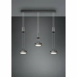 Luminaires Trio Éclairage Led|Suspension Trio-Leuchten Franklin LED Anthracite, 3 lumières