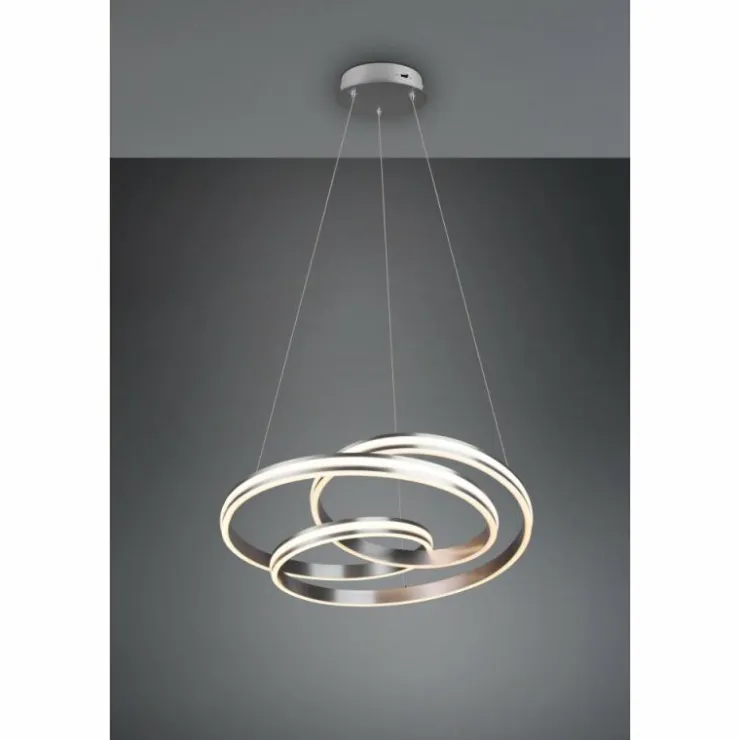 Luminaires Trio Éclairage Led|Suspension Trio-Leuchten Yara LED Nickel mat, 1 lumière