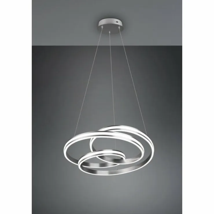 Luminaires Trio Éclairage Led|Suspension Trio-Leuchten Yara LED Nickel mat, 1 lumière