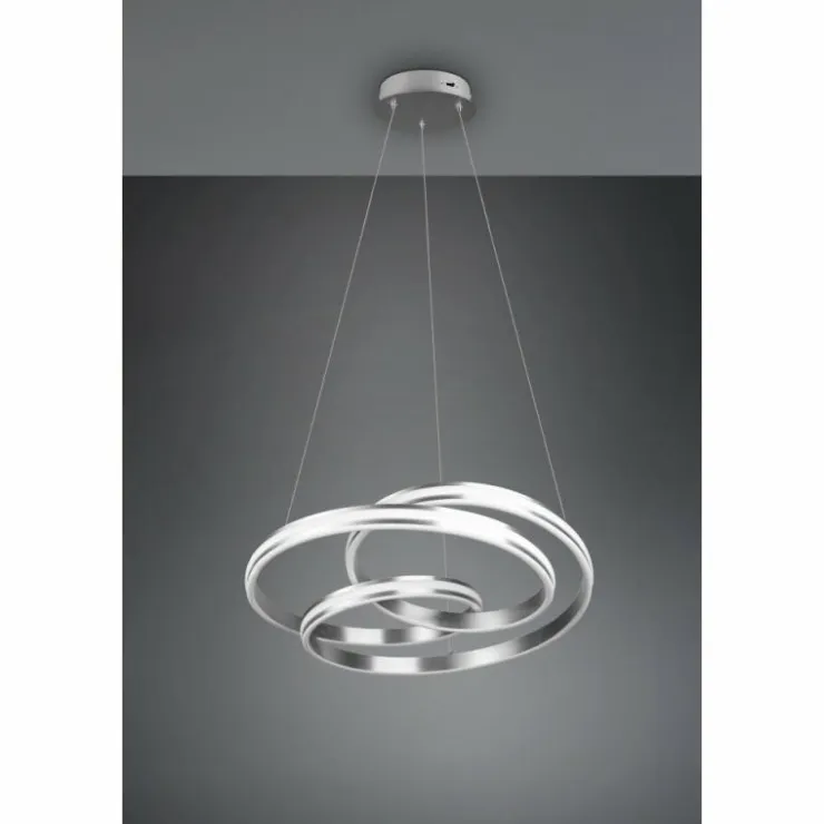 Luminaires Trio Éclairage Led|Suspension Trio-Leuchten Yara LED Nickel mat, 1 lumière