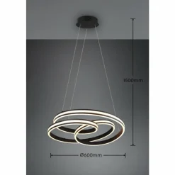 Luminaires Trio Éclairage Led|Suspension Trio-Leuchten Yara LED Noir, 1 lumière