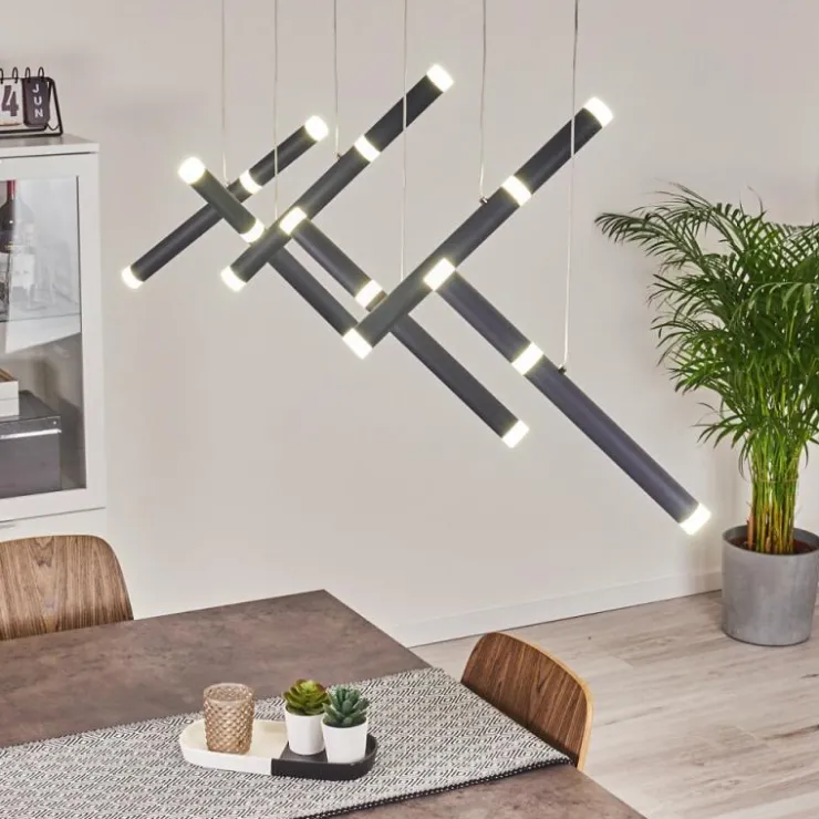 hofstein Éclairage Led|Suspension Térou LED Anthracite, 6 lumières