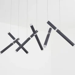 hofstein Éclairage Led|Suspension Térou LED Anthracite, 6 lumières