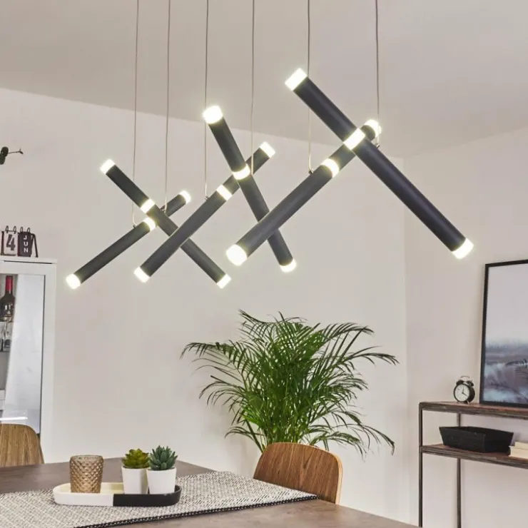 hofstein Éclairage Led|Suspension Térou LED Anthracite, 6 lumières
