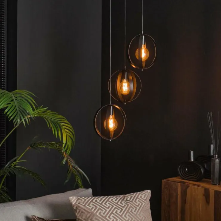 hofstein Suspensions|Suspension Turn Anthracite, 3 lumières