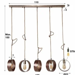 hofstein Suspensions|Suspension Vaiamonte, 5 lumières