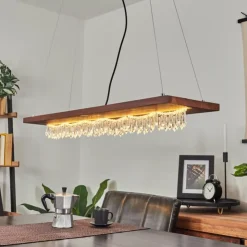 hofstein Suspensions|Suspension Versoix LED Chrome, Noir, 1 lumière
