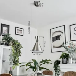hofstein Suspensions|Suspension Vijes Nickel mat, 1 lumière