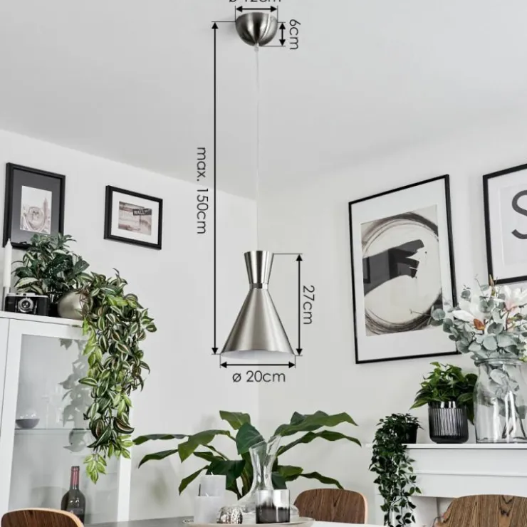 hofstein Suspensions|Suspension Vijes Nickel mat, 1 lumière