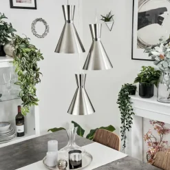 hofstein Suspensions|Suspension Vijes Nickel mat, 3 lumières
