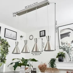 hofstein Suspensions|Suspension Vijes Nickel mat, 4 lumières
