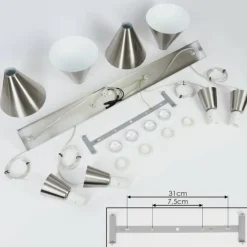 hofstein Suspensions|Suspension Vijes Nickel mat, 4 lumières