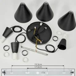 hofstein Suspensions|Suspension Vijes Noir, 3 lumières