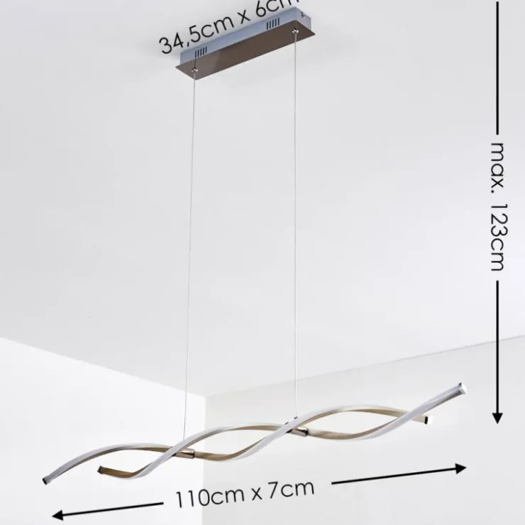 hofstein Éclairage Led|Suspension Wellington LED Acier inoxydable, 2 lumières