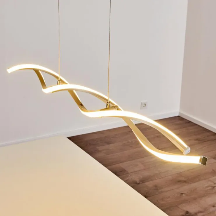 hofstein Éclairage Led|Suspension Wellington LED Acier inoxydable, 2 lumières