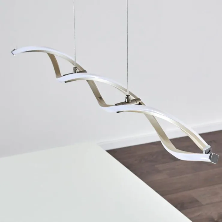hofstein Éclairage Led|Suspension Wellington LED Acier inoxydable, 2 lumières