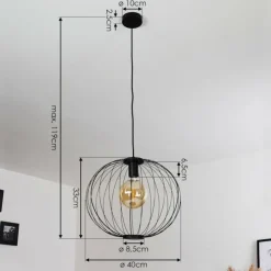 hofstein Suspensions|Suspension Wharua Noir, 1 lumière