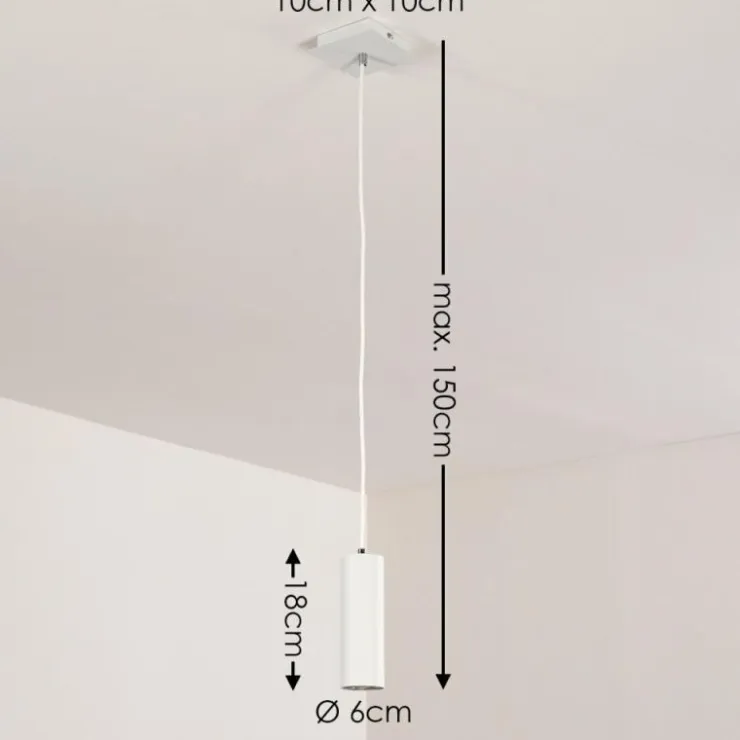 hofstein Suspensions|Suspension Zuoz Blanc, 1 lumière