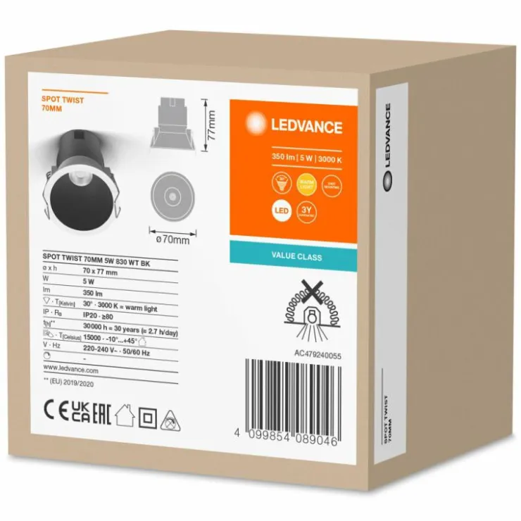 Luminaires Ledvance Luminaires Encastrés|Twist Spot encastrable LED Noir, Blanc, 1 lumière