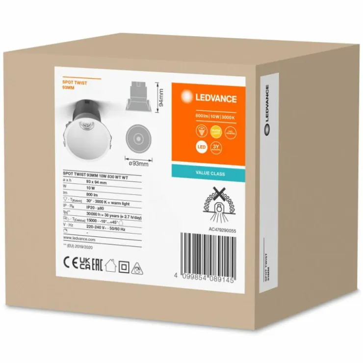 Luminaires Ledvance Luminaires Encastrés|Twist Spot encastrable LED Blanc, 1 lumière