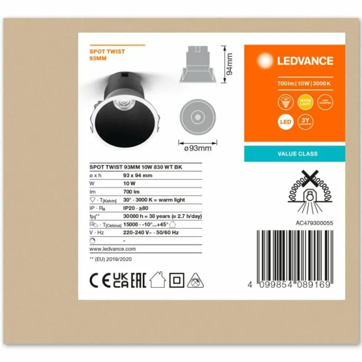 Luminaires Ledvance Luminaires Encastrés|Twist Spot encastrable LED Noir, Blanc, 1 lumière