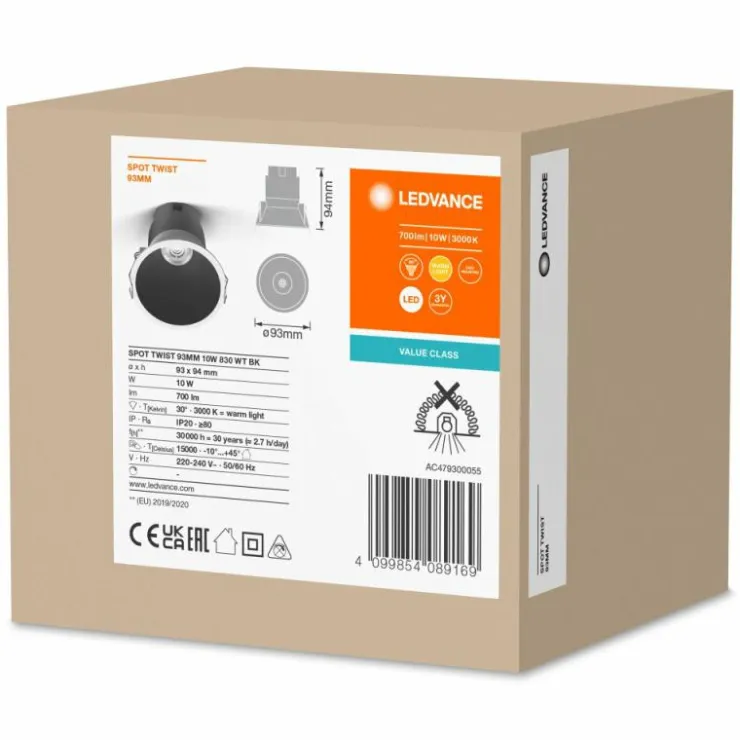 Luminaires Ledvance Luminaires Encastrés|Twist Spot encastrable LED Noir, Blanc, 1 lumière